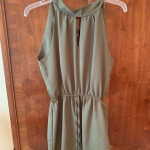 Green high neck Romper